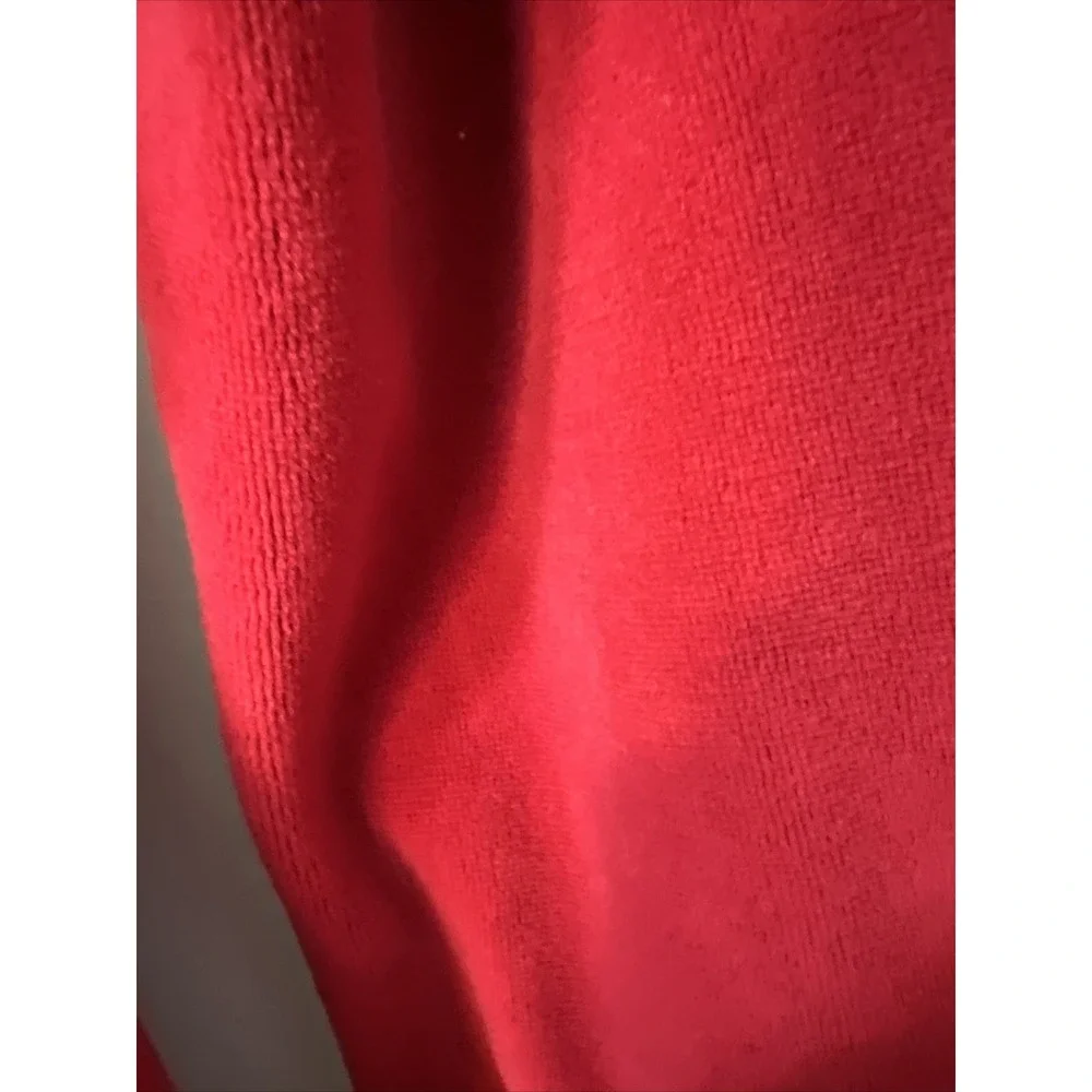 VTG‎ Lauren Ralph Lauren Red Robe Embroidered Pocket Women's Size M Black Trim